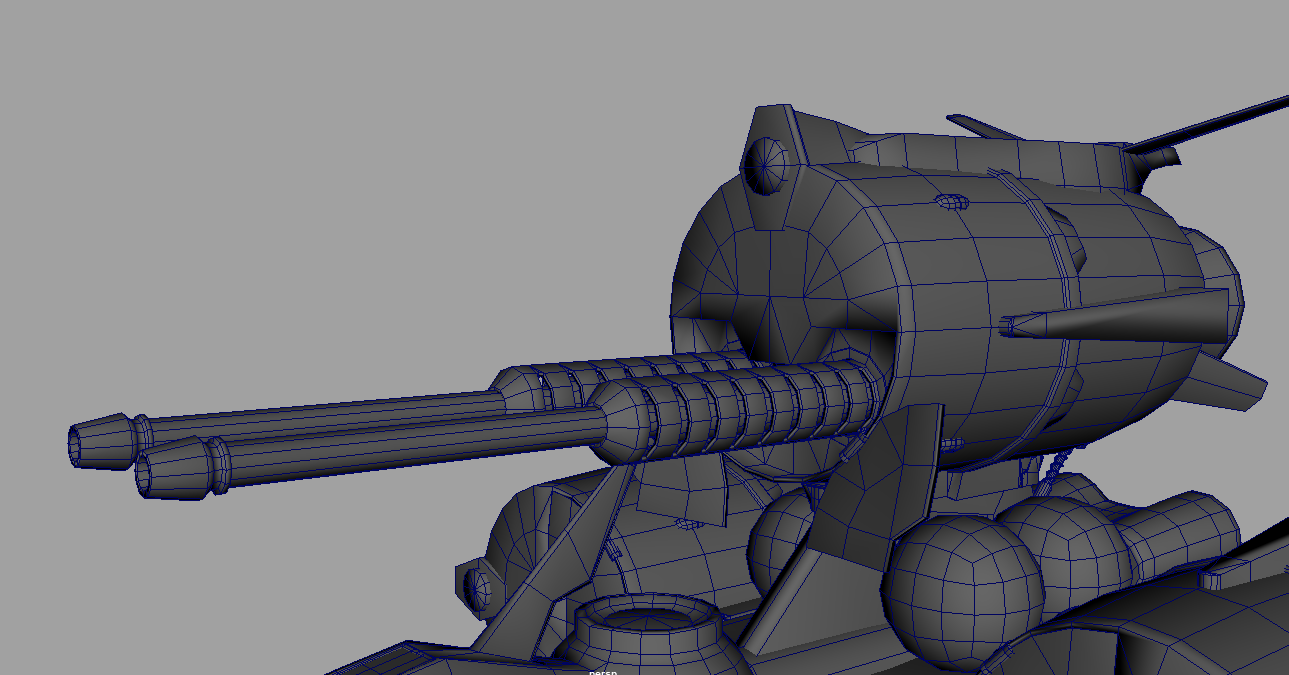 Wireframe over the hull and the forward gun