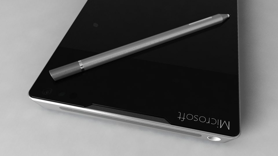 The pen, sized to the phone's long edge.